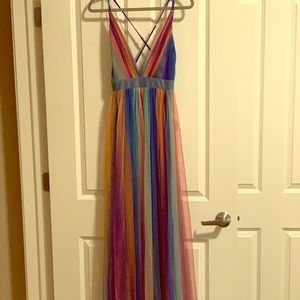 Multicolored maxi dress.